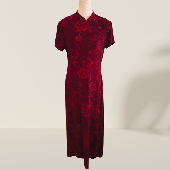 Vintage Dresses & Skirts - Vintage CDC Floral Cheongsam Dress – Size 10